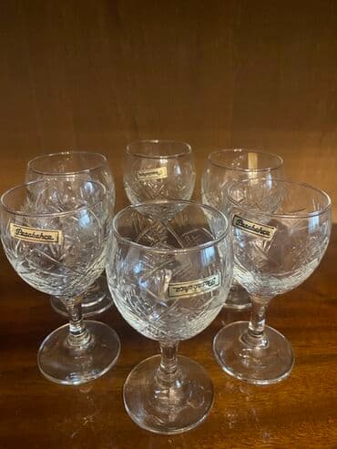 qab dəstləri: Qədəhlər, rəng - Ağ, Xrustal, 6 ədədli dəst, Türkiyə — 5