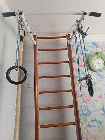 гимнастика: Uşaq otağı üçün evdə idman kompleksi – İsveç divarı və aksesuarlar — 5