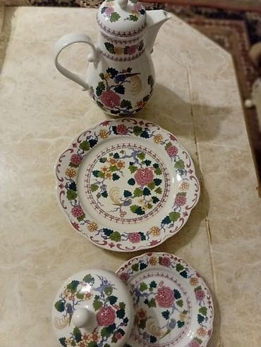 murebbe qablari: Çay dəsti, rəng - Ağ, Farfor — 6