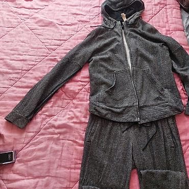 kisi geyim: Adidas idman dəsti – kapüşonlu jaket + şalvar - Rəng: tünd boz — 2