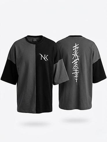 NK loqolu unisex T‑shirtlər (2 model) Model 1: Ağ/qaralı haşiyəli — 4