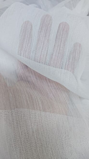 qar şəkilləri: Ağ, şəffaf tül parçadır. - Tərkib: yüngül, incə hörgülü, hava keçirən — 3