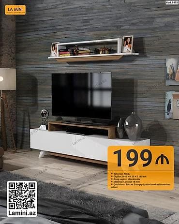 divar refleri: LA MINI TV altlığı və asma rəf dəsti - Model kodu: 1418 - Dizayn — 1