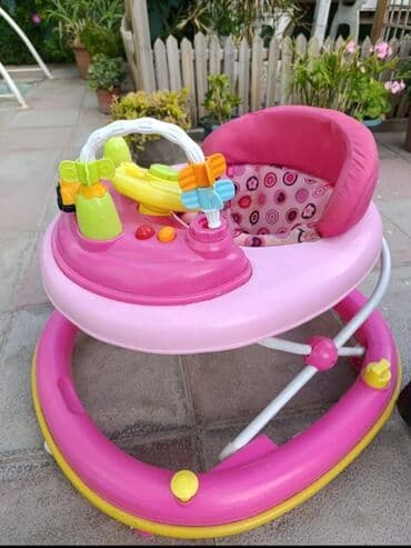 uşaq maşnarı: Uşaq gəzdiricisi / yürüteç - Rənglər: çəhrayı-açıq çəhrayı, sarı — 2