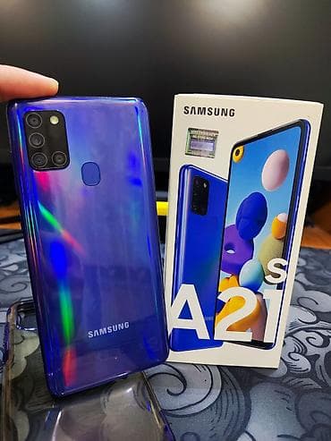 Samsung Galaxy A21S, 32 ГБ, цвет - Голубой, Две SIM карты — 2