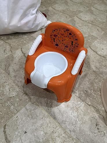 Tibbi məhsullar: Uşaq tualeti – oturacaqlı pota - Rəng: narıncı-ağ - Material: möhkəm — 1