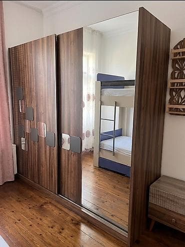 Dolablar: Sürgülü qapılı paltar şkafı - Material: ağac teksturalı laminat - Ön — 1