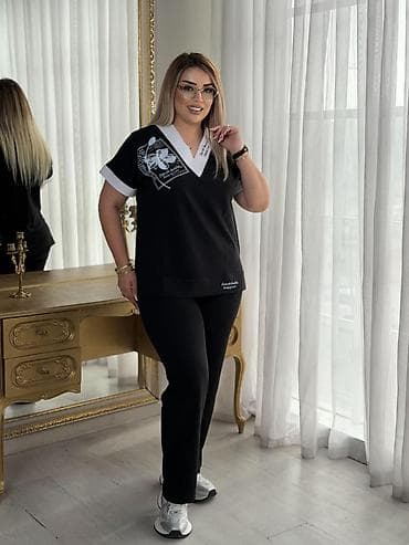 kana korsa: Qadınlar üçün iki parçalı kostyum dəsti - Üst: V-yaxalı, qısa qol — 5