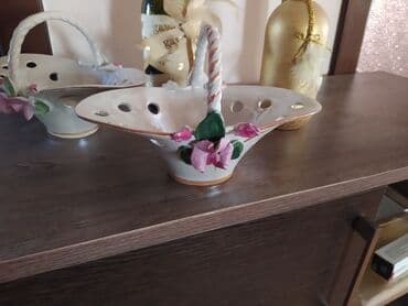 qablar cehizlik: İki ədəd dekorativ porselen səbət - Material: parlaq porselen - Rəng — 3