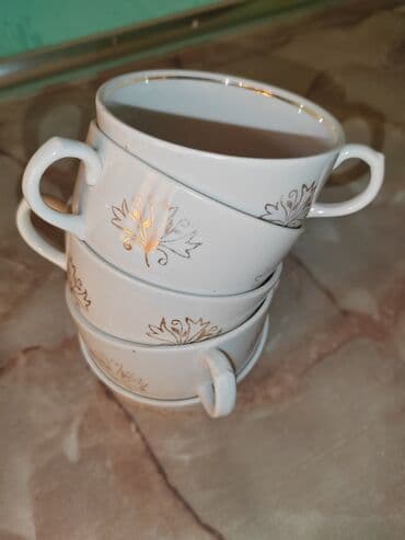 Çay dəsti, rəng - Ağ, Farfor