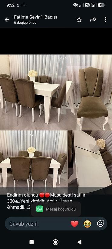 balkon stul: Endirim olundu 🛑🛑Masa dəsti satılır 300₼. Yeni kimidir. Açılır. Ünvan — 1