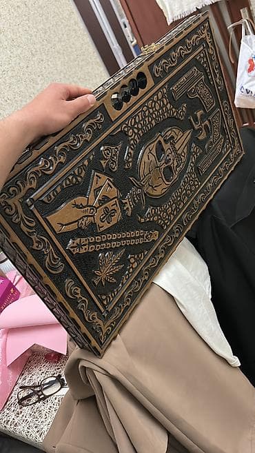 Нарды: Taxta nərd dəsti – əl işı - Material: Qoz ağacından hazırlanıb - — 4