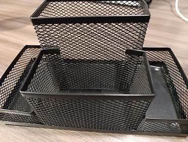 Настольные наборы: Metal tor şəbəkəli masaüstü organizer - Material: möhkəm metal, toz — 3