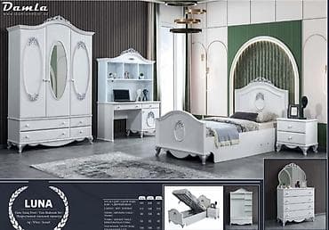 uwaq masini: Damla Mebel – LUNA yeniyetmə yataq otağı dəsti Fabrik istehsalı — 1
