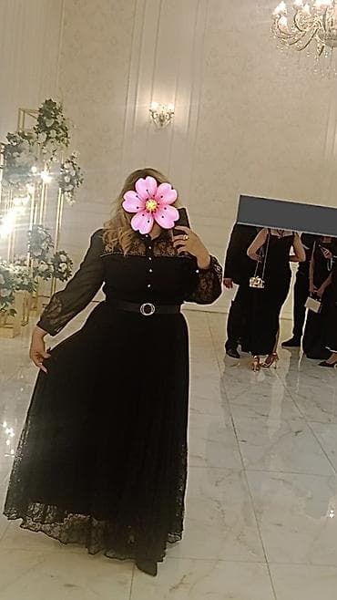 1 defe toya geyinilib tezedir Qara ziyafət donu - Uzun, axıcı ətəkli