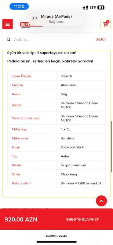 qiz ucun velosiped: Dağ velosipedi Toba, 29" — 5