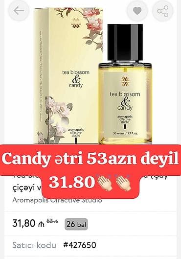 gun eynəyi: Məhsul: Aromapolis Olfactive Studio – Tea Blossom & Candy ətir — 1