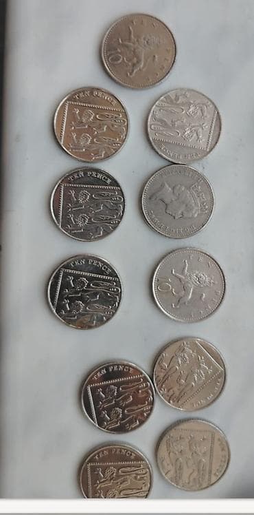Məhsul: Böyük Britaniya 10 pənslik sikkələr toplusu Təsvir: - — 1