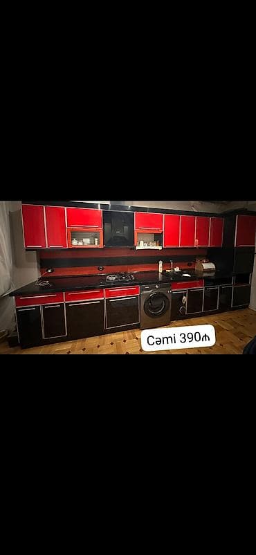 ikinci el taxtlar: Mətbəx mebeli satılır 390₼. Üzərində qaz və moyka verilir. Üzəri — 1