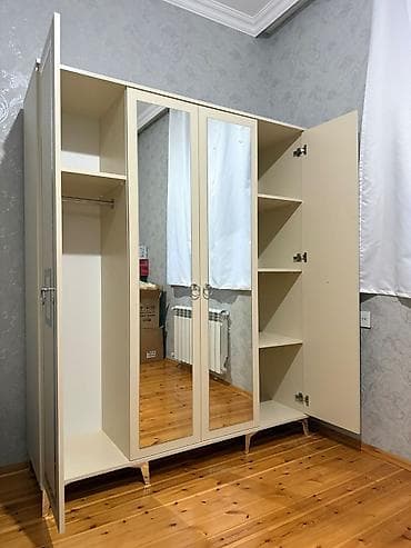 atma taxta: Yeni, 4 qapılı, Güzgülü, Bej, Digər material, Açılan, Düz dolab — 2