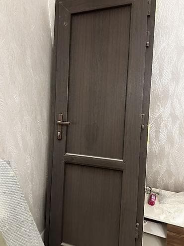 Plastik qapı 80x217 - Daxili taxta qapı - Tünd ağac teksturalı