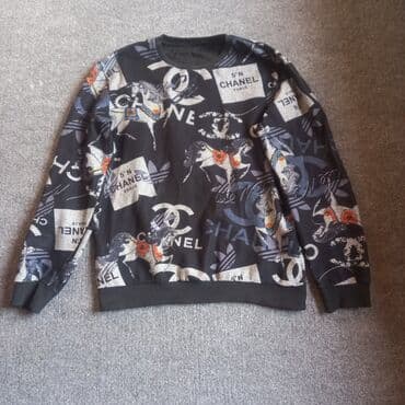 женские свитшоты с принтом: Мужская толстовка, Chanel, M, цвет - Черный — 1