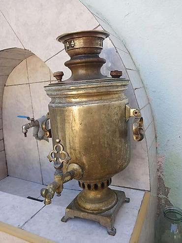 simavar: Qədim samovar, 1900 il, Mis, Vəziyyəti: Əla — 4