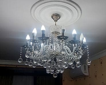 lyustralar 2022: Çılçıraq, 10 və daha çox lampa, Xrustal — 4