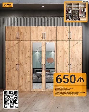 bal: LA MINI 6 qapılı dolab - Kod: 5368 - Ölçülər: Dərinlik 47 sm × — 1