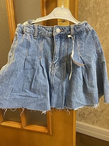 mango καπαρντινα: MNG Kids Denim Lab cins ətək - Material: klassik mavi denim (pambıq — 1