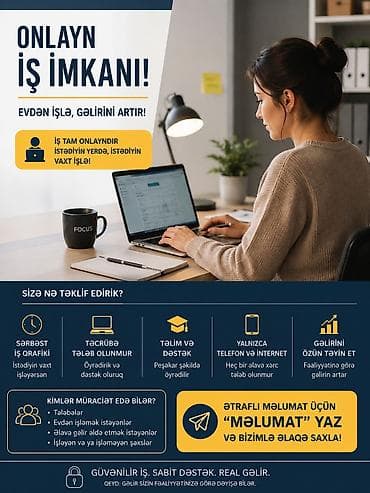 Çağrı mərkəzi operatoru tələb olunur, Tələbələr, Təcrübəsiz, İşəmuzd ödəniş