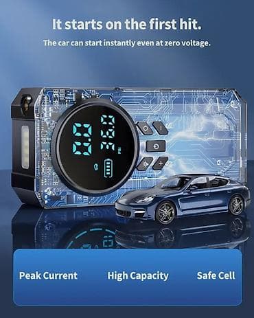 Nəqliyyat: Akkumulyatorlu 3‑ü‑1 Kompressor Funksiyalar: - Nasos: təkər, top — 2