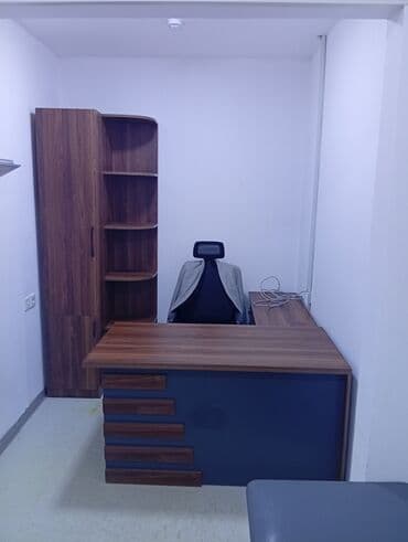 Mərmər effektli PVC panellər: Ofis mebeli dəsti . kreslo daxil deyil - L şəklində iş masası: Taxta — 1