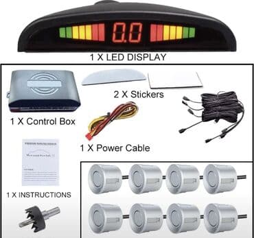 авто колонки: 8 sensorlu avtomobil parkinq radarı dəsti – LED displeyli — 5