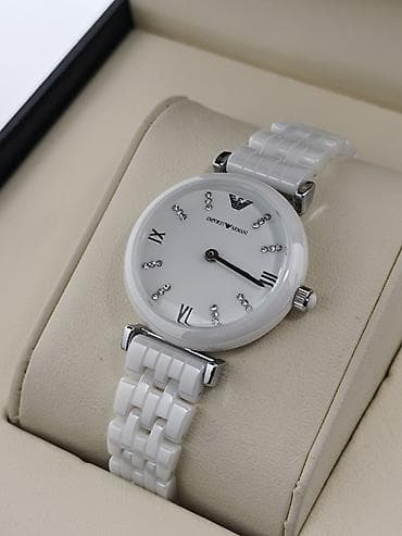 saat şamdan: Qol saatı, Emporio Armani, rəng - Ağ — 4