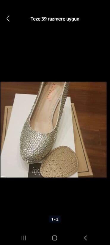 şnurlu qadın mokasinləri: Tuflilər, Ölçü: 39, rəng - Boz, Yeni — 1