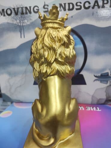 эпоксидная смола для творчества: Qızılı yüngül lehimli şir heykeli ev və bağ üçün görünüşlü suvener — 2