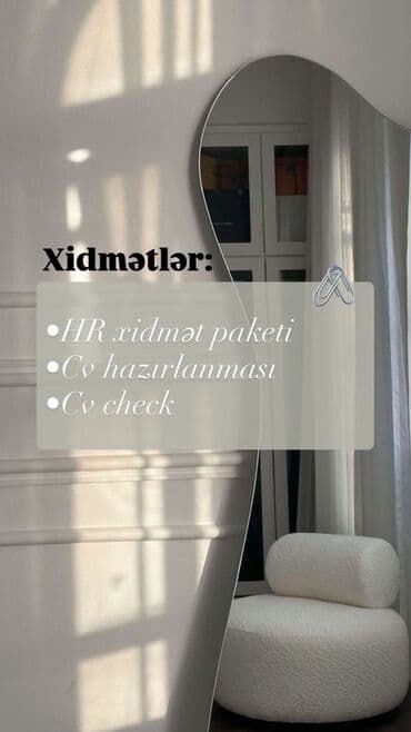 iş axtarıram xanımam: Peşəkar HR xidməti Təklif olunan xidmətlər: - HR xidmət paketi - CV — 1