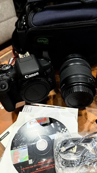 Foto və videokameralar: Canon EOS 750D DSLR fotoaparat dəsti Məhsul tərkibi:Cantada bu — 7