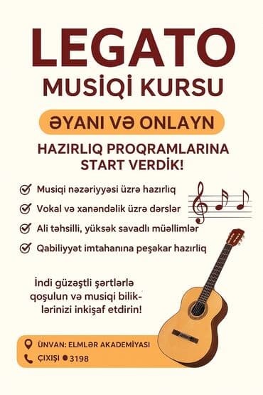 arduino kursları: LEGATO Musiqi Kursu – əyani və onlayn hazırlıq Təkliflər: - Musiqi — 1