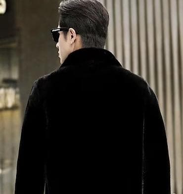 paltar satisi: Kişi üçün qara rəngli süni kürk gödəkçə - Klassik düz kəsim, qısa — 2