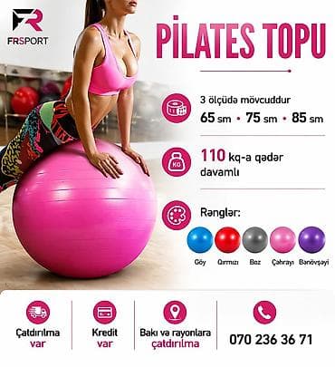 💥 Pilates topu, fitbol 65 sm-13azn,75 sm-15 azn,85 sm - 17 azn ✅