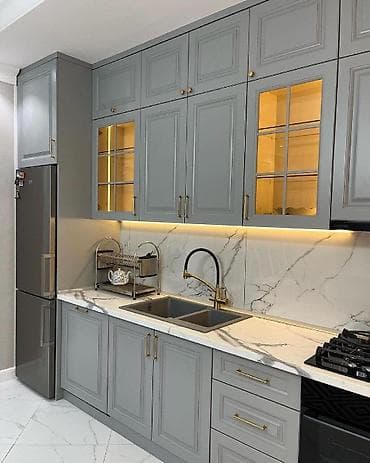 Кухонный гарнитур на заказ, Самозакрывающие петли, МДФ, Доставка в районы, Бесплатная доставка — 3