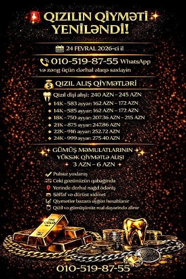 elf bar ucuz: Qızıl və gümüş məmulatlarının alışı – qiymətlər yeniləndi (24 fevral — 1