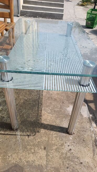 stol transformer: Qonaq masası, Açılmayan, Şüşə, Dördbucaq masa — 3