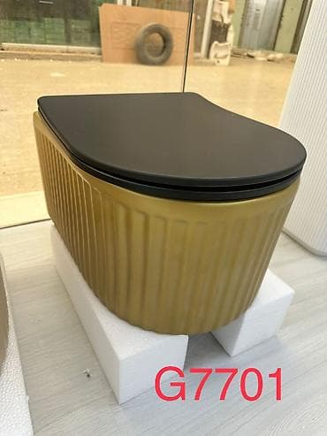 hamam dus: Divar tipli asma unitaz – model G7701 - Korpus: qızılı rəngli — 1