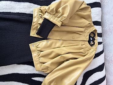 Верхняя одежда: Qız uşağı üçün qısa dəri görünümlü jaket - Rəng: açıq karamel/bej - — 2