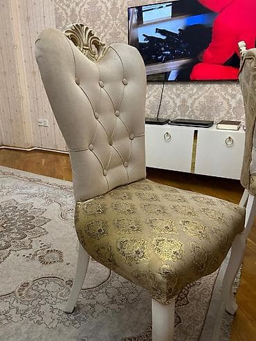 stol sutul: Qonaq otağı üçün, Qatlanmayan, rəng - Bej Stul — 2