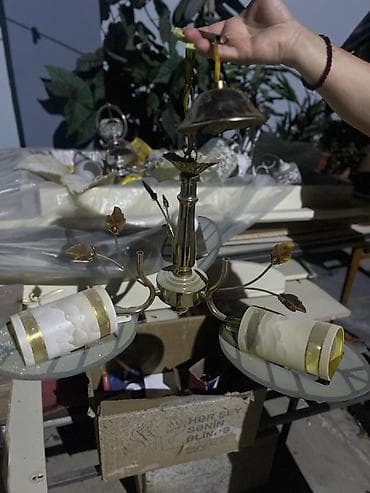 İşıqlandırma: Çılçıraq, 3 lampa, Şüşə — 1