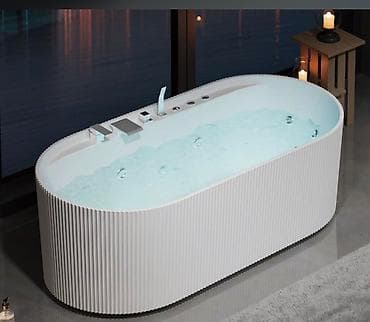 hamam krantı: Müasir dizaynlı, sərbəst quraşdırılan hidromasajlı vanna — 1